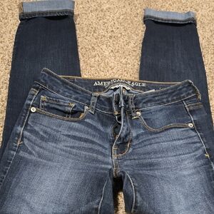 American Eagle Outfitters Dark Blue Ankle Jeans